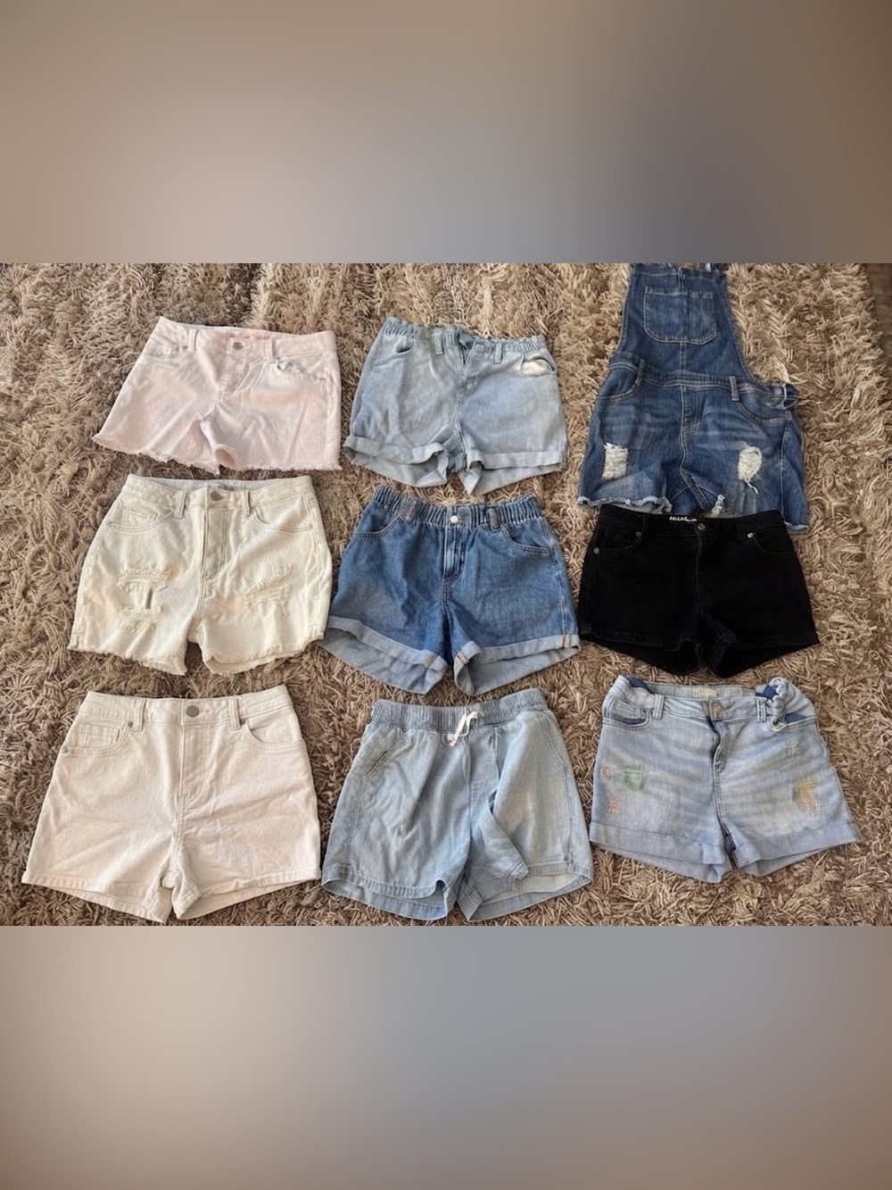 8 Girls Cat & Jack (Target) denim shorts and 1 Shortalls - Size XL